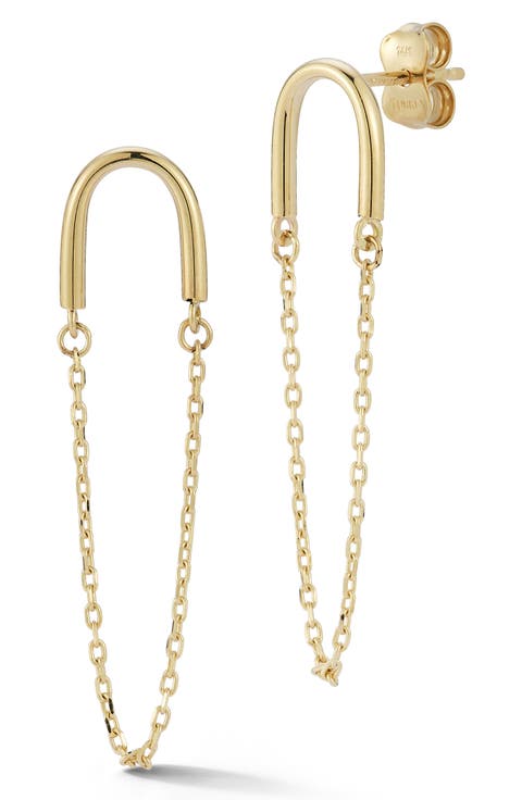 14K Chain Drop Earrings