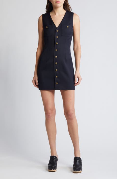 Minivestido sin mangas de mezcla de lana