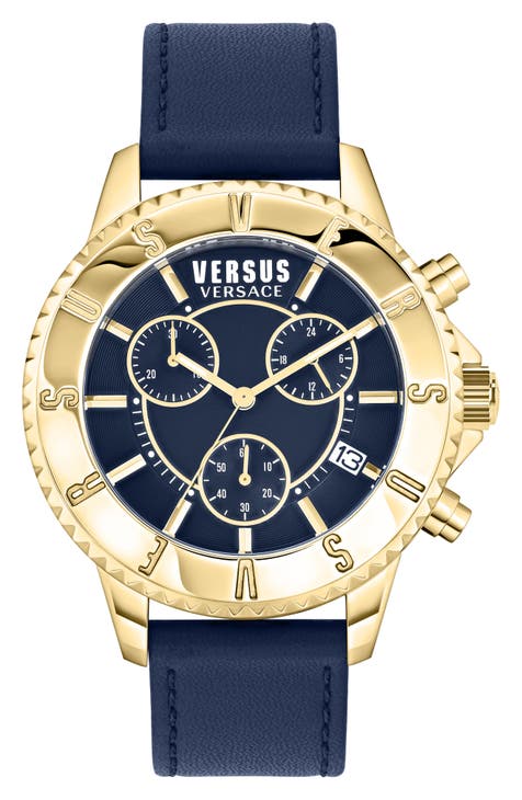 Reloj cronógrafo con correa de piel Tokyo, 44 mm