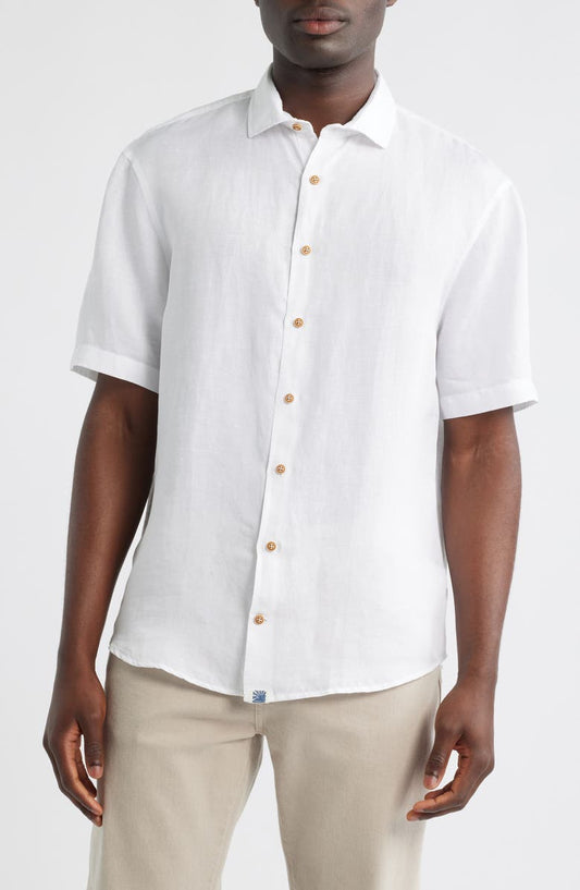 Gianna Hangin' Out Short Sleeve Linen & Lyocell Button-Up Shirt