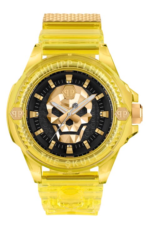 Reloj con correa de plástico The Skull, 44 mm