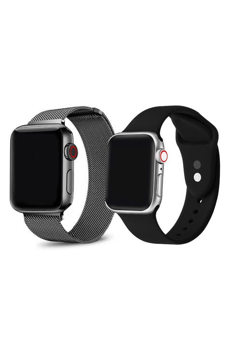 Paquete surtido de 2 correas de silicona y acero inoxidable para Apple Watch