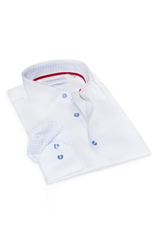 Contemporary Fit Solid Cotton Dress Shirt