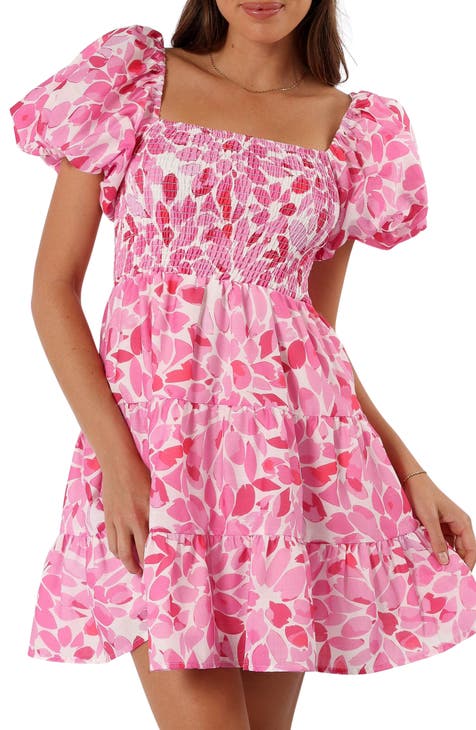 Minivestido Alisyn con mangas abullonadas