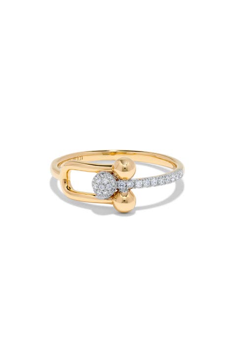 Diamond Pavé Horseshoe Ring