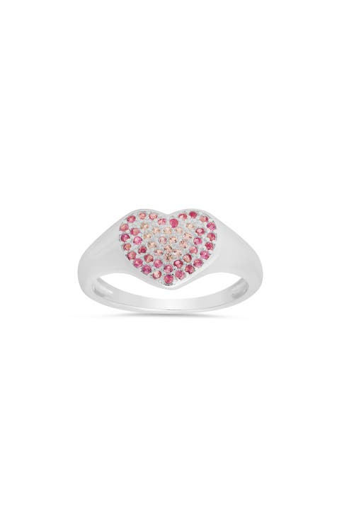 Anillo Corazón CZ Ombré