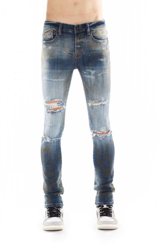 Punk Ripped Super Skinny Jeans (Lark)