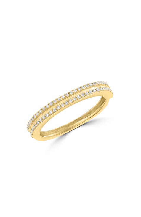 Anillo Pavé de Diamantes de Oro de 14K - 0,19ct.
