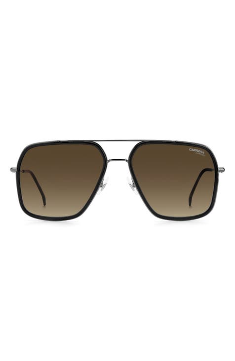 Gafas de sol de aviador rectangulares degradadas de 59 mm