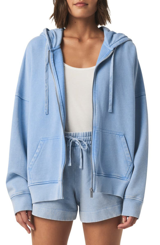 Cotton Terry Cloth Graphic Zip-Up Hoodie