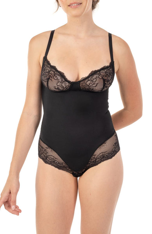 Lace Trim Slimming Bodysuit (Regular & Plus)