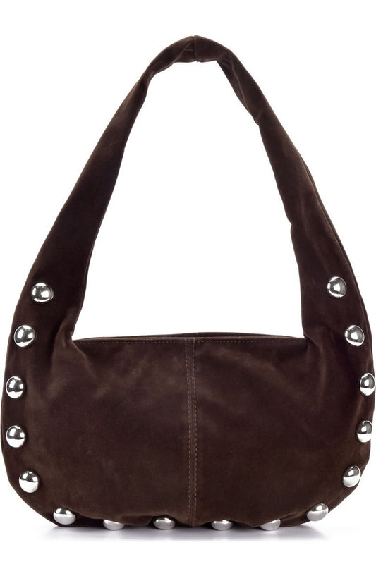 Studded Crescent Shoulder Bag