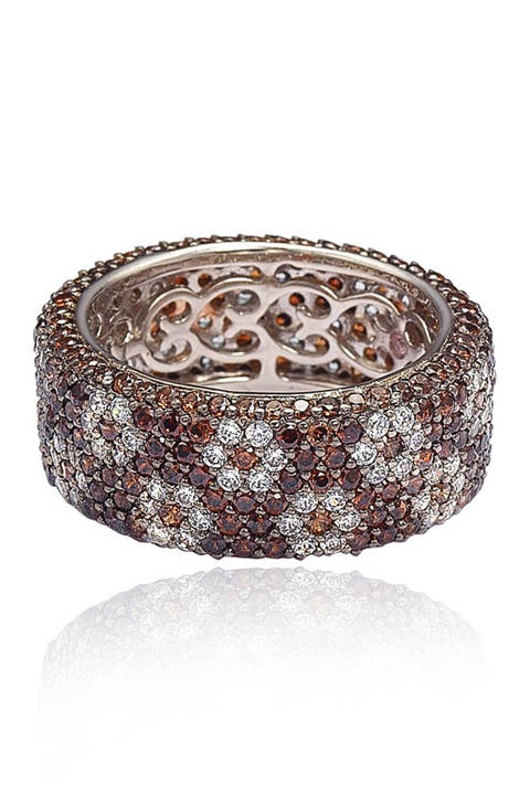 Anillo de eternidad Floral con circonitas cúbicas