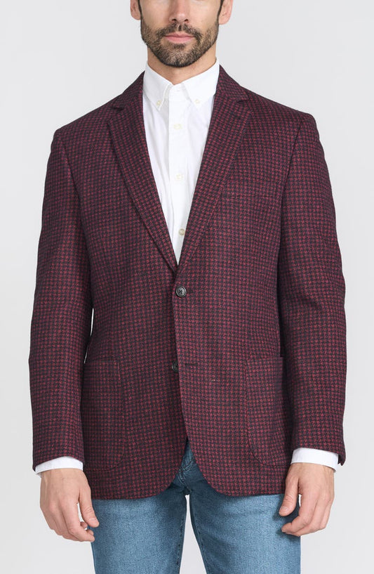 Houndstooth Wool Blend Sport Coat