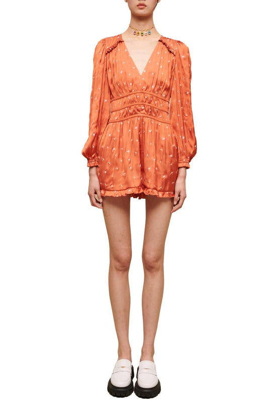 Iane Long Sleeve Satin Romper