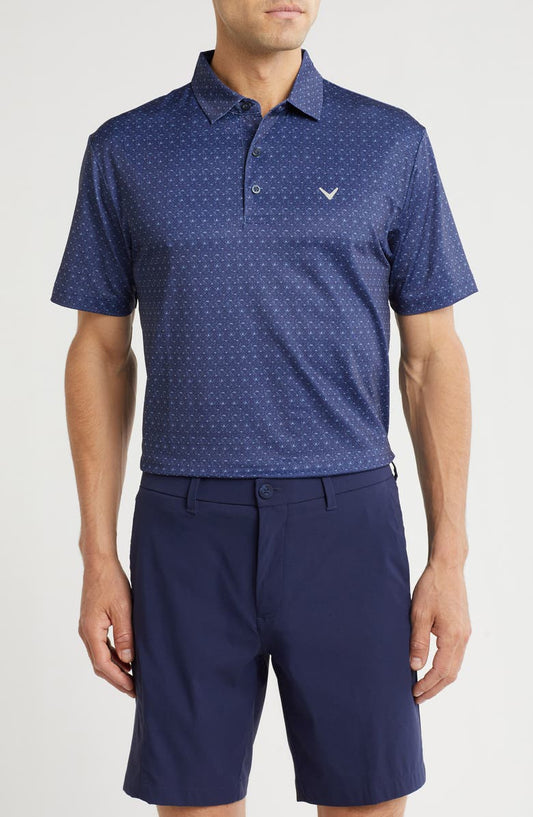 Chevron Print Twill Polo