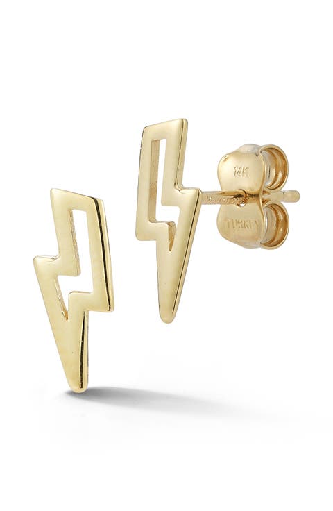 Lightning Bolt Stud Earrings