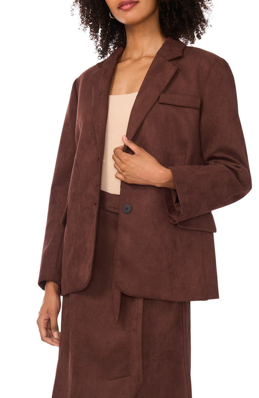 Faux Suede Blazer