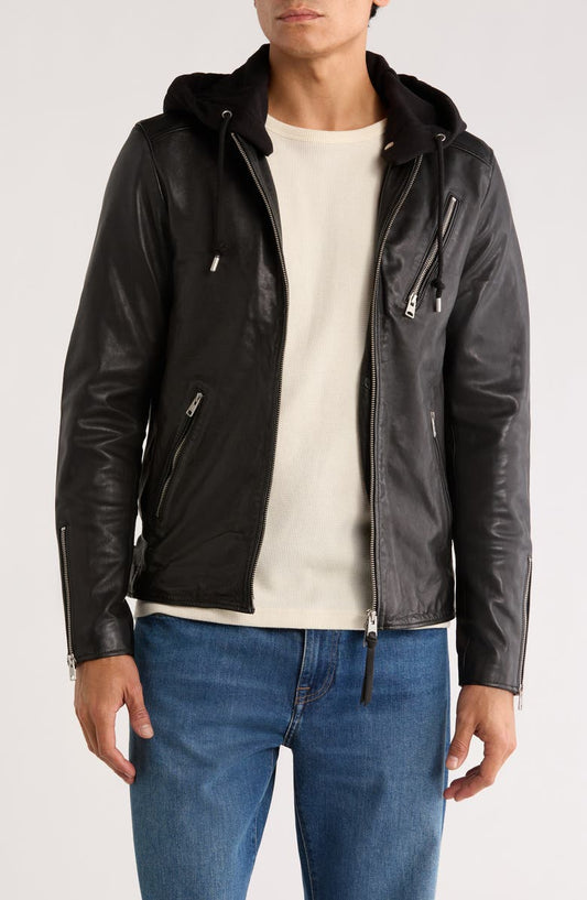 Harwood Hooded Leather Jacket