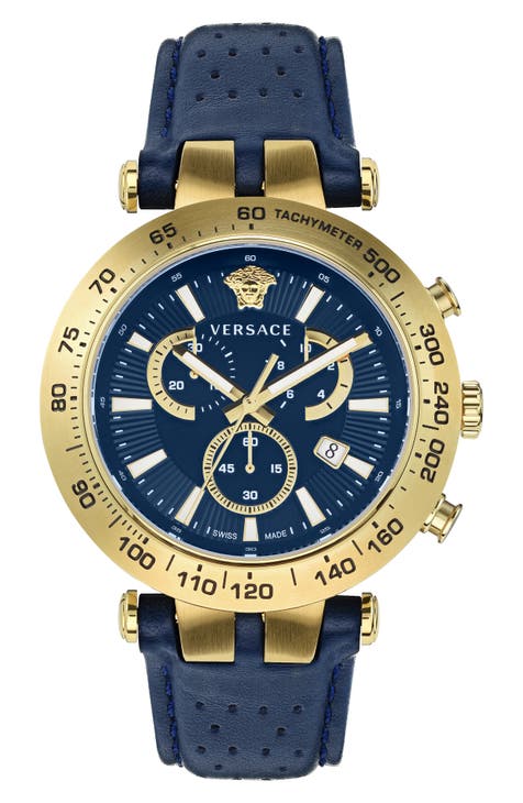 Reloj Bold Chrono-Quartz con correa de piel, 46 mm