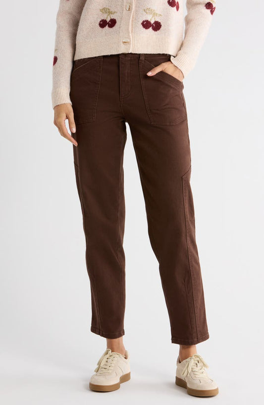 Tapered Side Panel Straight Leg Jeans