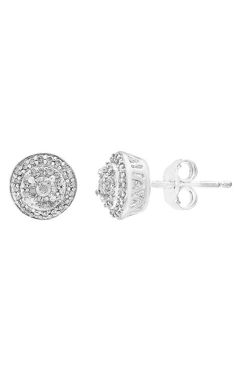 Sterling Silver Diamond Stud Earrings - 0.10 ctw