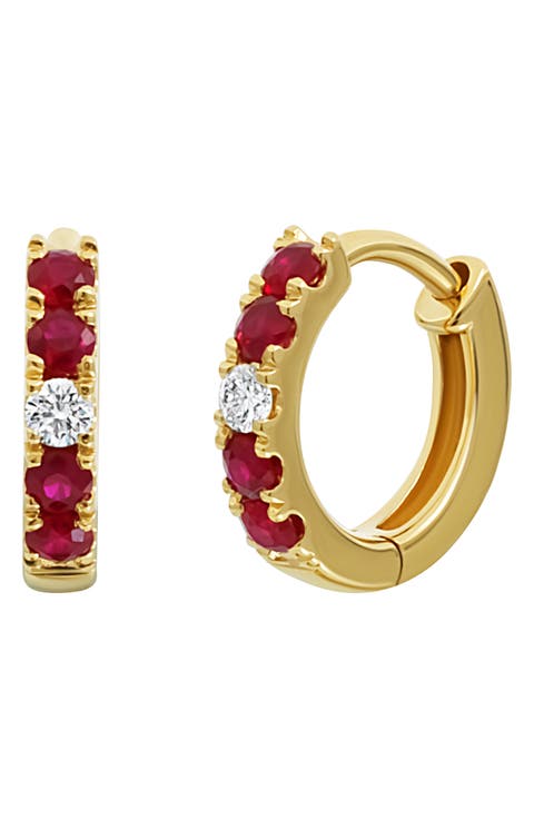 El Mar Sapphire & Diamond Hoop Earrings