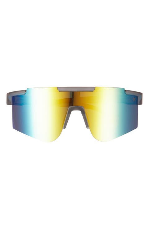137mm Semi Rim Shield Mirrored Polarized Sunglasses