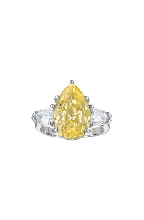 Sterling Silver Cubic Zirconia Three-Stone Ring