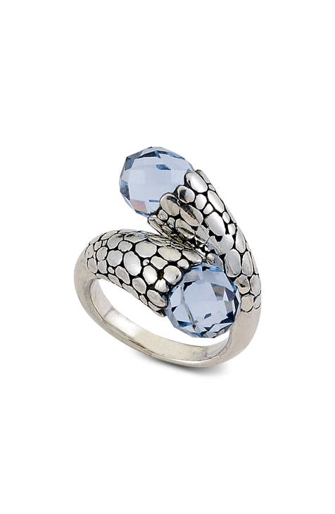 Anillo de derivación de cuarzo azul