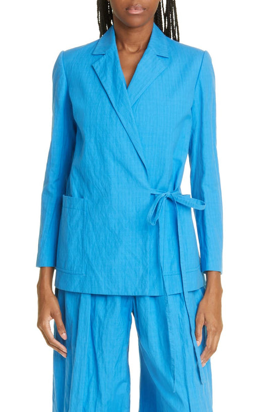 Tie Detail Linen & Cotton Blazer