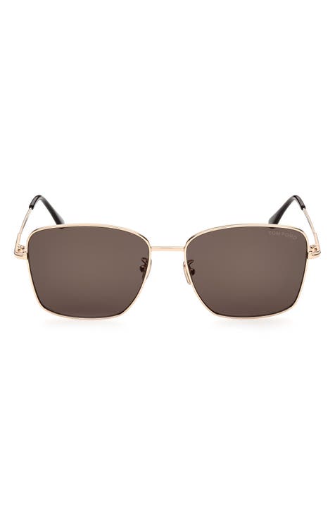 Gafas de sol rectangulares degradadas de 60 mm