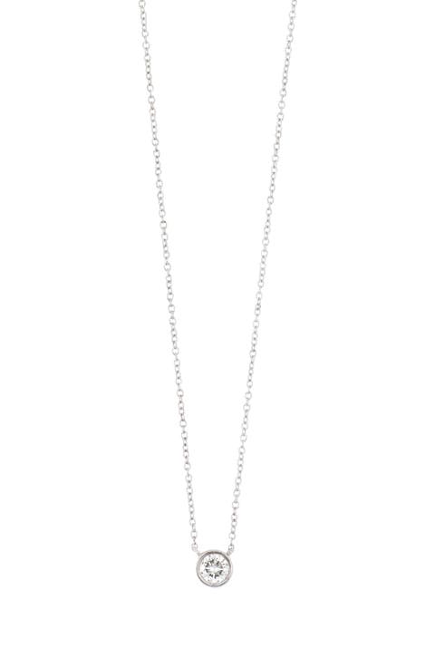 14K Gold Bezel Diamond Pendant Necklace - 0.10 ctw (Nordstrom Exclusive)