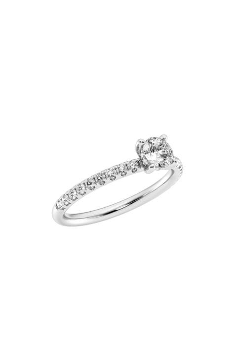 Anillo de Diamantes Redondos Creados en Laboratorio de Oro de 14K - 0.85ct.