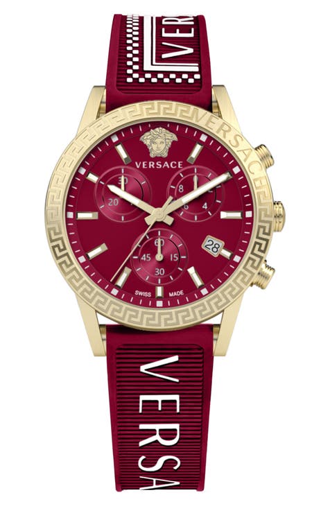 Reloj Sport Tech con esfera roja mate y correa de silicona, 40 mm