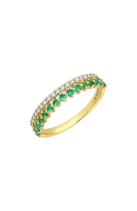 Anillo El Mar de oro de 14 quilates con diamantes y esmeralda (Exclusivo Nordstrom)