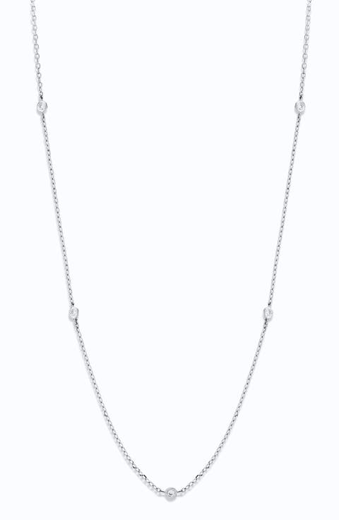 Diamond Station Necklace - 0.05ct.