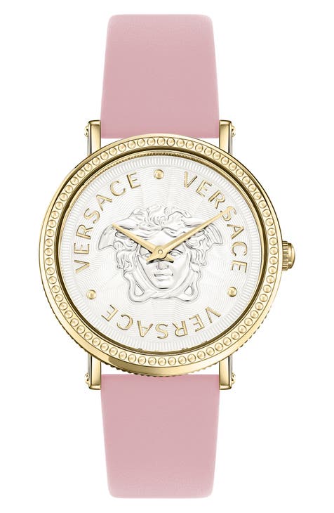 Reloj con correa de piel V-Dollar, 37 mm