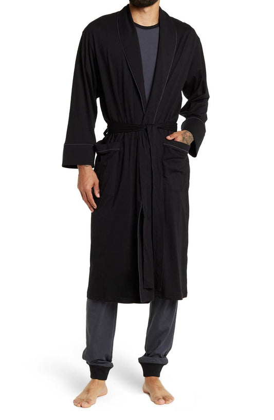 Belted Piped Trim Robe