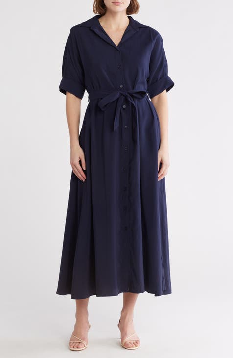 Vestido camisero de piel de melocotón con mangas enrolladas