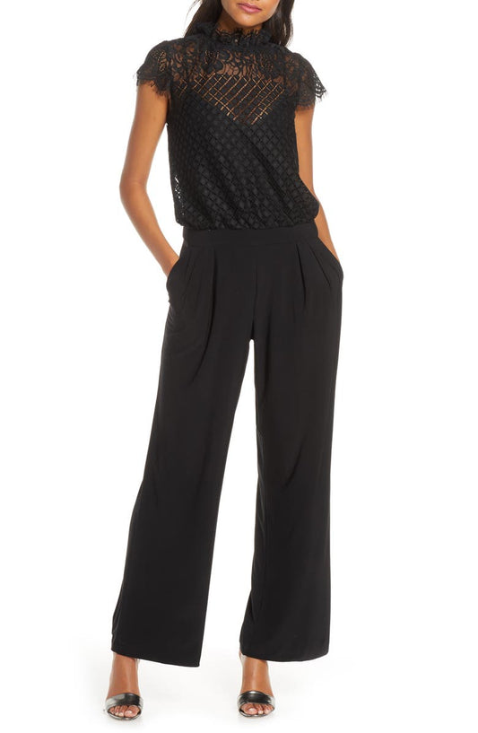 Lace Blouson Jumpsuit