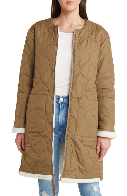 Granger Reversible Quilted High Pile Fleece Coat