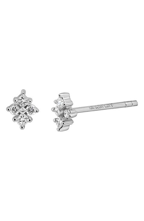 Getty 18K White Gold Diamond Cluster Stud Earrings (Nordstrom Exclusive)