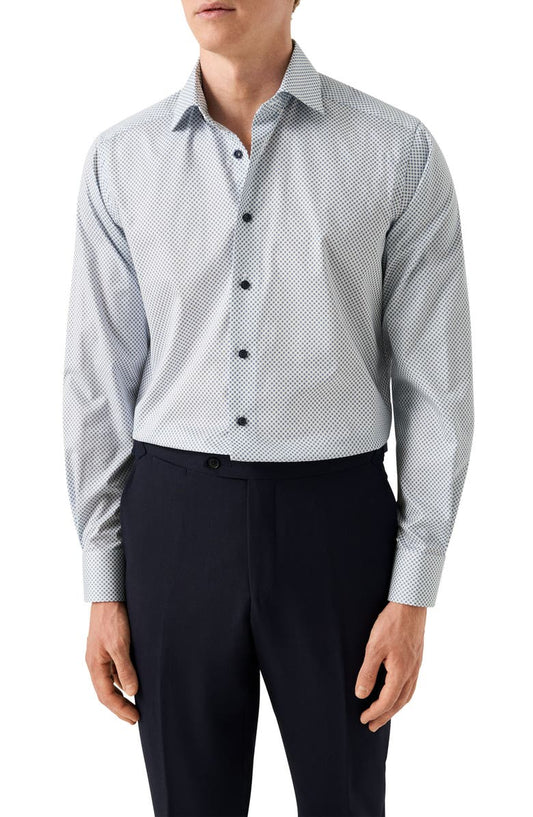 Contemporary Fit Neat Floral Print Cotton Dress Shirt (Regular & Big)