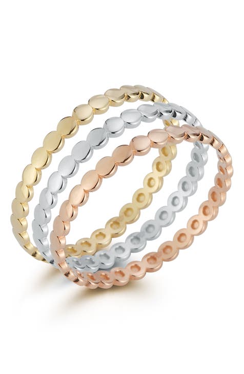 Juego de Anillos Tricolor de Oro de 14K