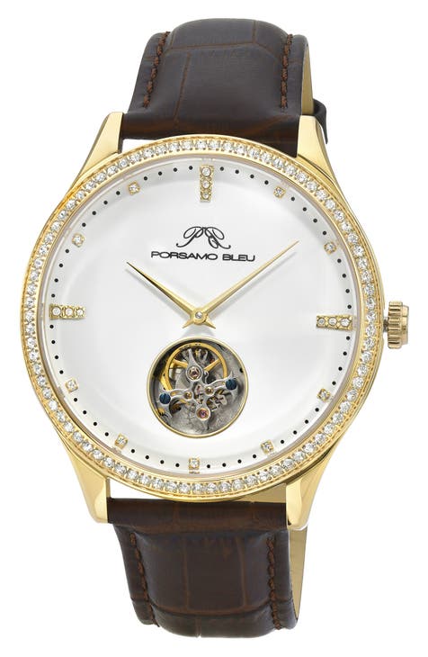 Reloj William Tourbillon Automático Piel de Cocodrilo, 45mm
