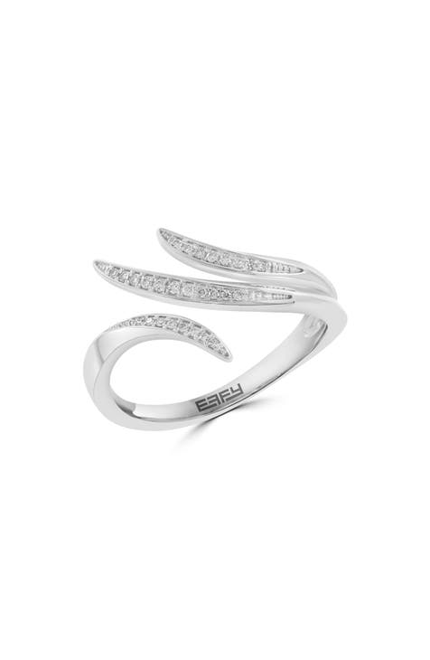 Anillo de diamantes de oro blanco de 14 quilates - 0,09 ctw