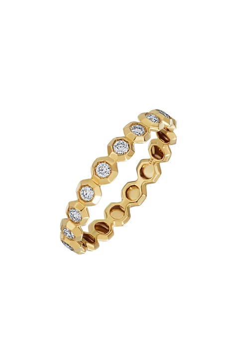 Anillo apilable con bisel de diamantes Monaco de oro de 18 quilates - 0,22 ctw (Exclusivo Nordstrom)