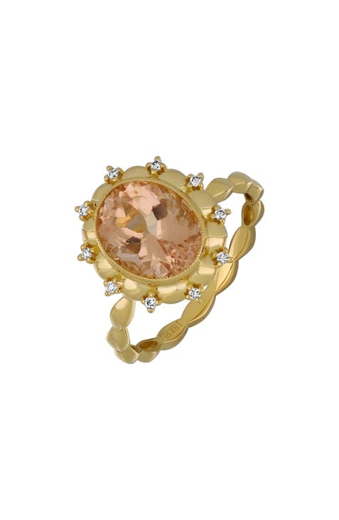 Anillo Morganita y Diamante - 0,06ct. (Exclusivo Nordstrom)