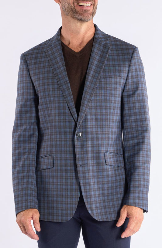 Mayfair Blue Brown Plaid Sport Coat